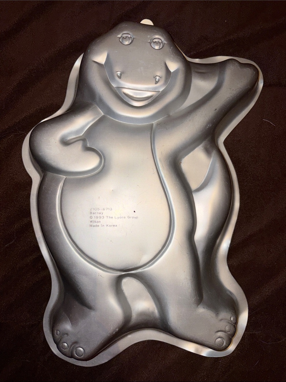 Wilton Silver Character Cake Pan - Barney Shape 1993